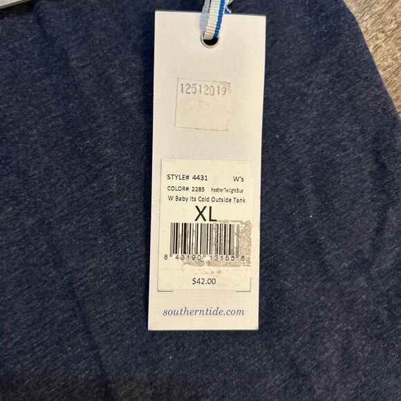 Southern Tide Women's Baby It's Cold Outside Blue Punk Soft Tank Top XL NWT - Picture 8 of 8